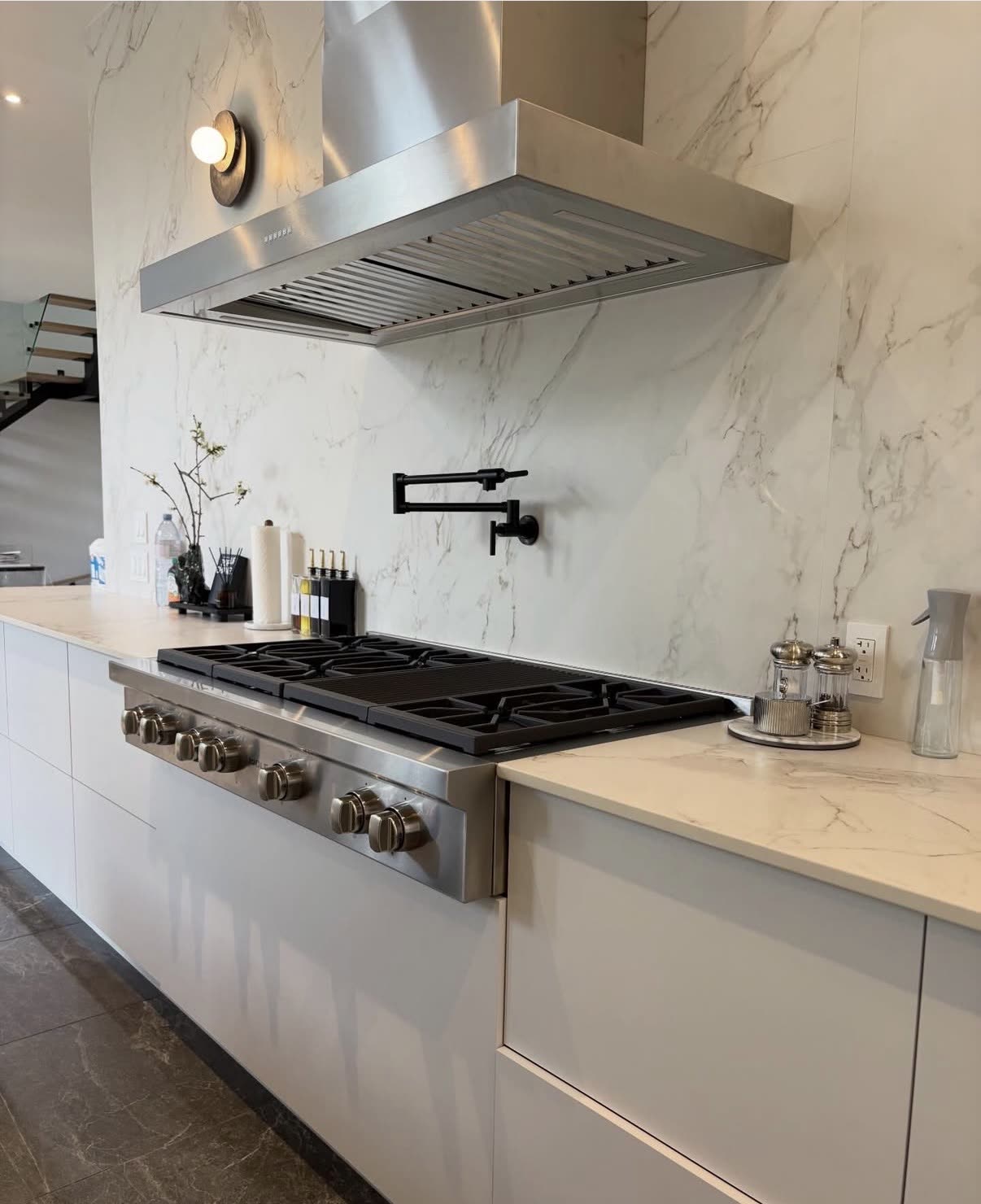 Spotless luxury marble kitchen after an Iconiq clean in Tampa